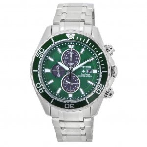 Мужские часы Promaster с хронографом зеленым циферблатом Eco-Drive Divers CA0820-50X 200M Citizen