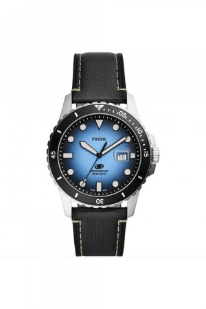 Модные аналоговые кварцевые часы из нержавеющей стали - Fs5960 , синий Fossil