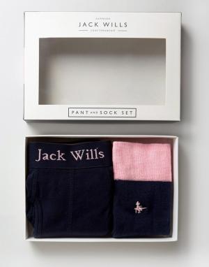 Подарочный набор из боксеров-брифов и носков Jack Wills. Цвет: темно-синий
