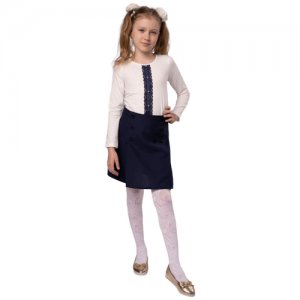 Школьная блузка для девочки, цвет белый, рост 128 см Мануфактурная лавка. Цвет: белый