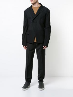 Полосатый пиджак с панельным дизайном Alexandre Plokhov. Цвет: чёрный
