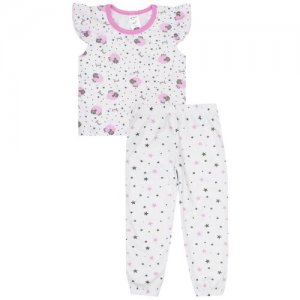 2810496 Пижама: футболка, брюки SLEEPY CHILD, Котмаркот, размер 92, состав: 100% хлопок, цвет Белый KotMarKot. Цвет: розовый/белый