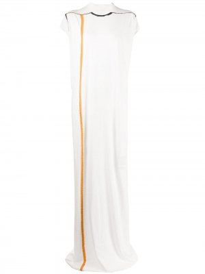 Длинное трикотажное платье с рукавами кап Rick Owens DRKSHDW. Цвет: белый
