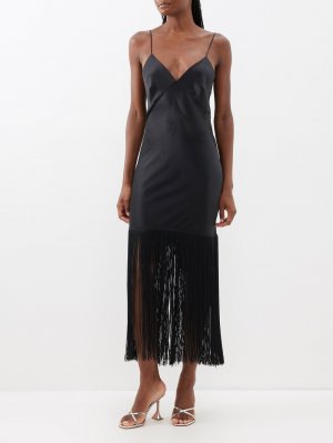Платье-комбинация zoya с бахромой , черный Olivia Von Halle
