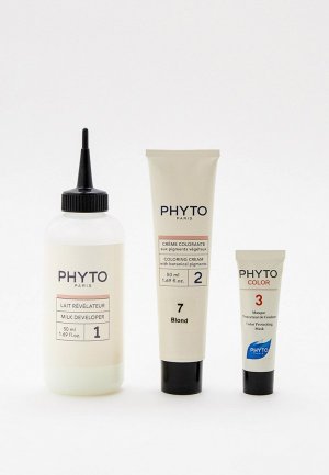 Краска для волос Phyto тон 7, блонд 50/50/12. Цвет: коричневый