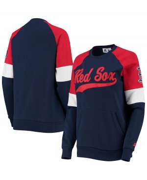 Женский пуловер с регланами темно-синего и красного цвета Boston Red Sox Playmaker Starter
