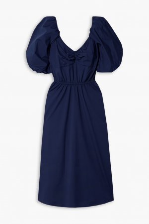 Платье миди со сборками из смесового хлопка, темно-синий Jason Wu