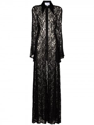 Кружевное платье макси Natasha Zinko. Цвет: черный