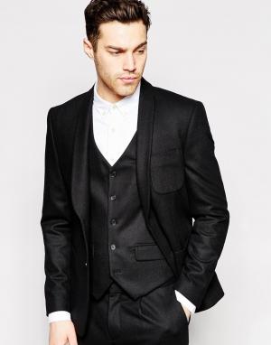 Узкий шерстяной пиджак Premium Peter Werth. Цвет: черный