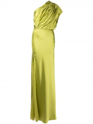 Платье асимметричного кроя с открытой спиной Michelle Mason. Цвет: зеленый