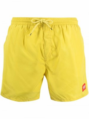 Logo-patch drawstring-waist swim shorts Diesel. Цвет: желтый