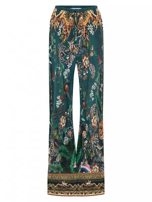 Шелковые брюки с завязками в стиле барокко Camilla, цвет verdis world CAMILLA