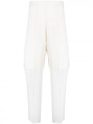 High-waisted pressed-crease straight-leg trousers GIA STUDIOS. Цвет: белый