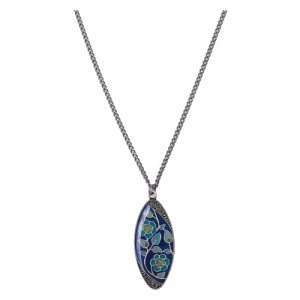 Колье , эмаль, серебряный, синий Clara Bijoux. Цвет: серебристый/синий