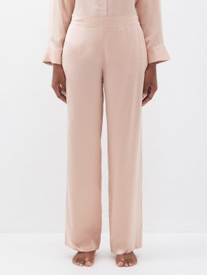 Пижамные брюки london из потертого шелка , розовый Asceno