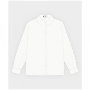 Школьная блуза , размер 128, белый Button Blue. Цвет: белый