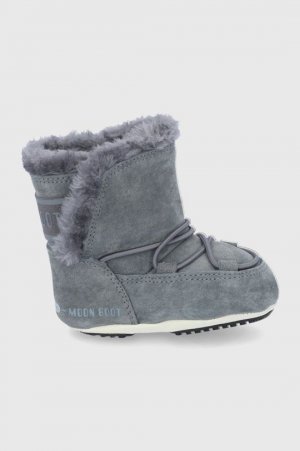 Детские замшевые зимние ботинки, серый Moon Boot