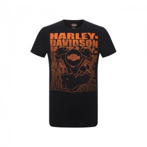 Хлопковая футболка Harley-Davidson. Цвет: чёрный