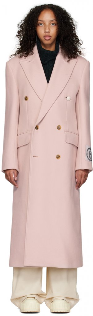 Розовое двубортное пальто MM6 Maison Margiela