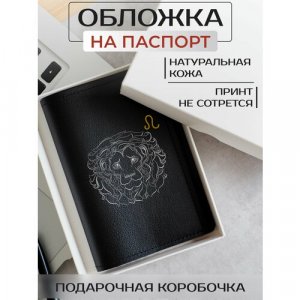 Обложка для паспорта , черный, белый RUSSIAN HandMade. Цвет: черный/черный-красный