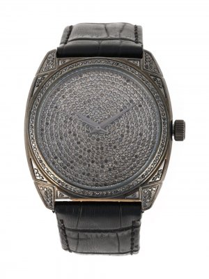 Часы с бриллиантами DOM Christian Koban. Цвет: черный