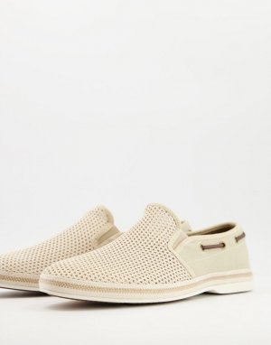 Летние туфли-слипоны телесного цвета Carufel-Белый ALDO