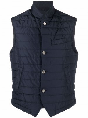 Padded high-neck vest Eleventy. Цвет: синий
