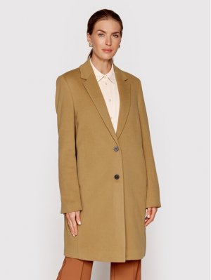 Шерстяное пальто обычного кроя , коричневый Calvin Klein