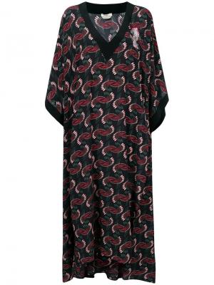 Длинное платье-туника с геометрическим принтом Fendi. Цвет: черный