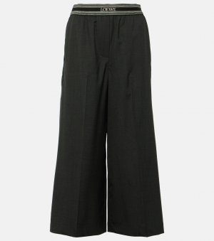 Укороченные широкие брюки из шерсти , серый Loewe