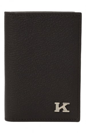 Кожаный футляр для кредитных карт Kiton. Цвет: коричневый