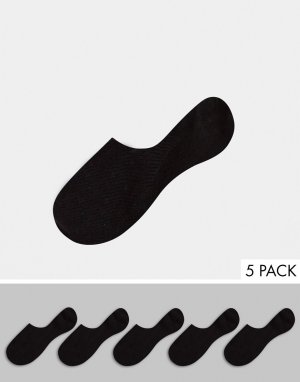 5 пар черных спортивных носков из органического хлопка -Синий Monki
