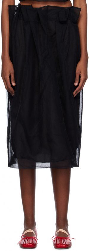 Черная юбка-миди со складками , цвет Black Simone Rocha