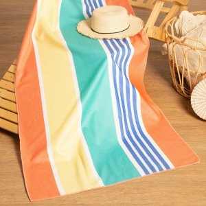 Полотенце пляжное Этель. Цвет: желтый, зеленый, оранжевый