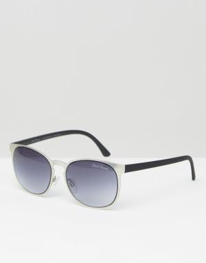 Круглые солнцезащитные очки в оправе платинового цвета Black Phoenix. Цвет: белый