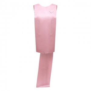 Шелковое платье Prada. Цвет: розовый