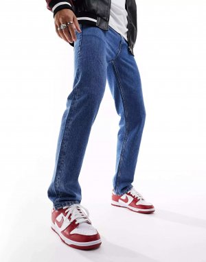 Прямые джинсы ASOS аутентичного винтажного цвета синего