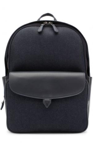 Текстильный рюкзак с кожаной отделкой Loro Piana. Цвет: темно-синий