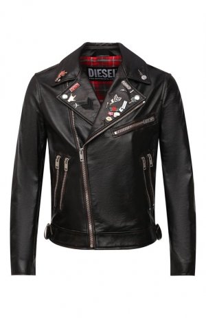 Кожаная куртка Diesel. Цвет: чёрный