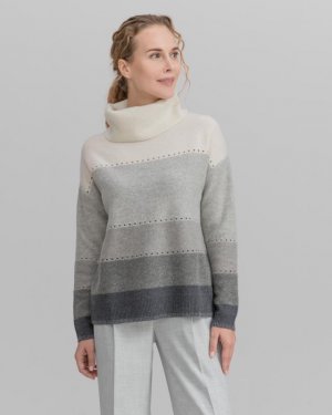 Пуловер, р. 48, цвет серый меланж/мультиколор Basler. Цвет: серый меланж/мультиколор
