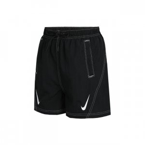 Logo Print Contrast Stitching Mid-Rise Sports Shorts Women Black DD5593-010 Nike