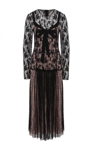 Приталенное платье-миди с круглым вырезом Bottega Veneta. Цвет: чёрный