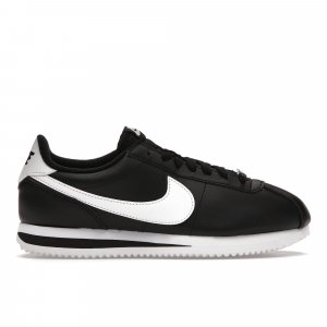 Cortez Basic Leather Black White Мужские кроссовки Белый-Металлик-Серебристый 819719-012 Nike