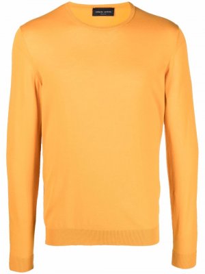 Fine knit light sweater Roberto Collina. Цвет: оранжевый
