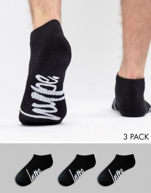 3 пары черных носков Hype. Цвет: черный