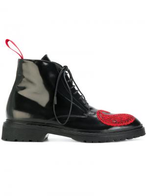 Ботинки на шнуровке с деталью пейсли 424 Fairfax. Цвет: чёрный
