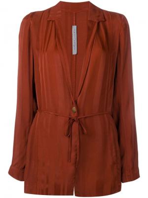 Удлиненный пиджак с поясом Raquel Allegra. Цвет: коричневый