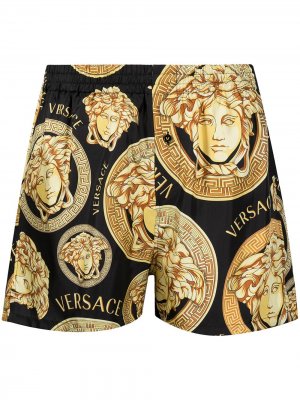 Пижамные шорты с принтом Medusa Versace. Цвет: черный
