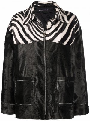 Куртка-рубашка с зебровым принтом Marco Rambaldi. Цвет: черный