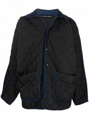 Стеганая куртка с контрастной окантовкой Y/Project. Цвет: черный